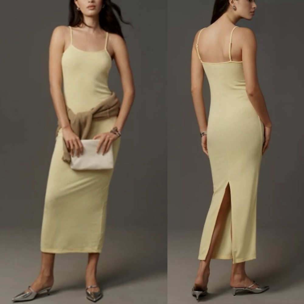 NWT By Anthropologie Sleeveless Pointelle Slip Maxi Dress
